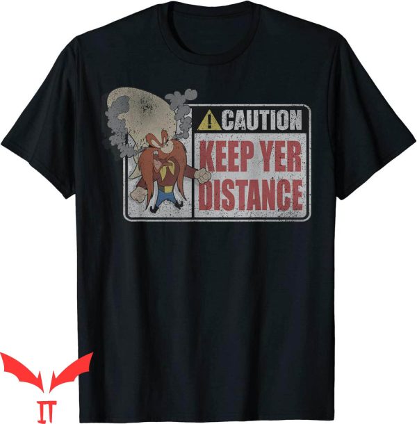 Yosemite Sam T-Shirt Looney Tunes Caution Keep Yer Distance