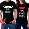 Mr And Mrs T-Shirt Matching Couple Set Always Right