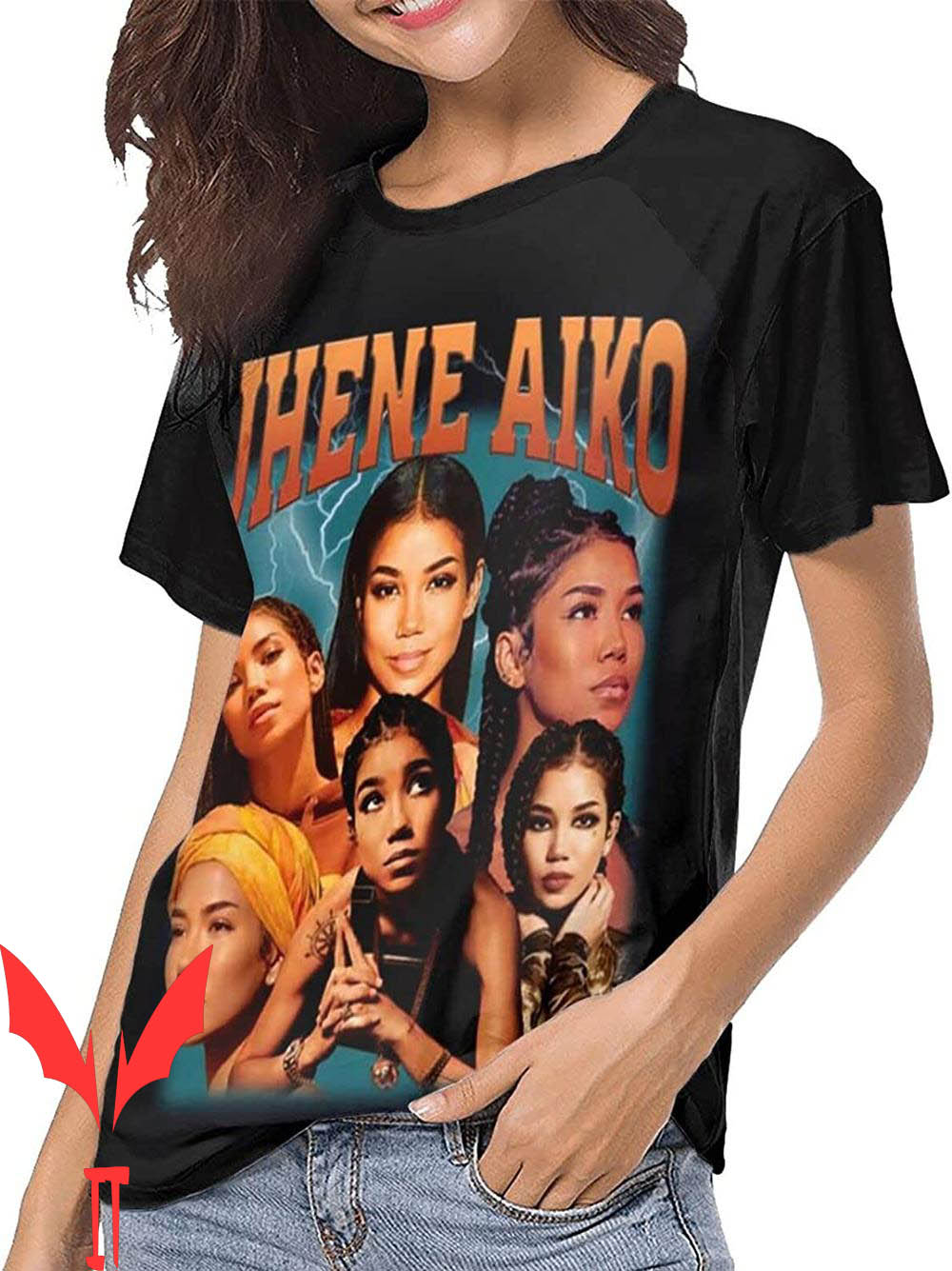 Jhene Aiko T-Shirt Hakla Baseball Fashion Crew Jhene Aiko T-Shirt Hakla Baseball Fashion Crew
