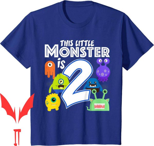 Monsters Inc Birthday T-Shirt Kids 2 Year Old Party Alien 2nd Gift
