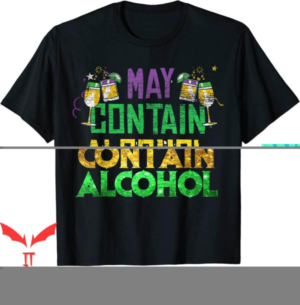 May Contain Alcohol T-Shirt Art Cute Mardi Gras Funny Party