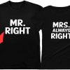 Mr And Mrs T-Shirt Husband & Wife Matching