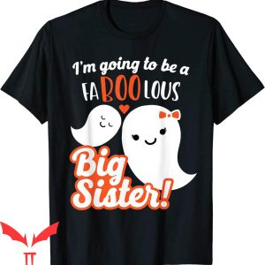Big Sister Announcement T-Shirt Cute Ghost Halloween