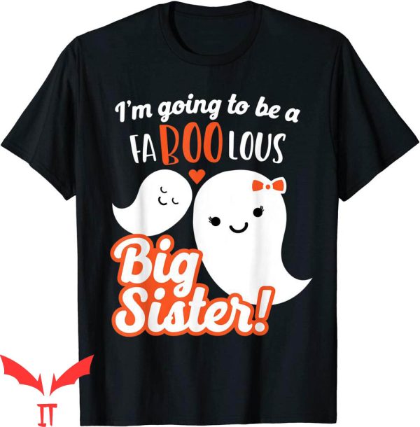 Big Sister Announcement T-Shirt Cute Ghost Halloween