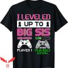 Big Sister Announcement T-Shirt Leveled Up To Big Sister