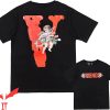 Black And Red Vlone T-Shirt Hip Hop Street Style Big V