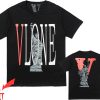 Black And Red Vlone T-Shirt V Letter Fashion Hip Hop Tee