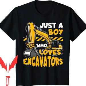 Blippi Birthday T-Shirt Kids Construction Vehicle Just A Boy Who Loves Excavators