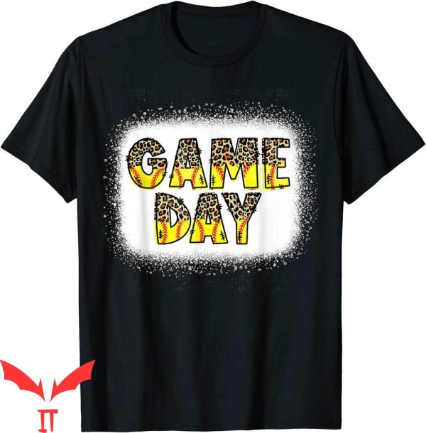 Game Day T-Shirt Funny Leopard Softball Vibes Mom Tee