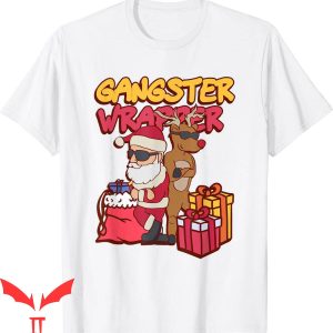 Gangster Wrapper T-Shirt Ugly Christmas Funny Pun Gangsta