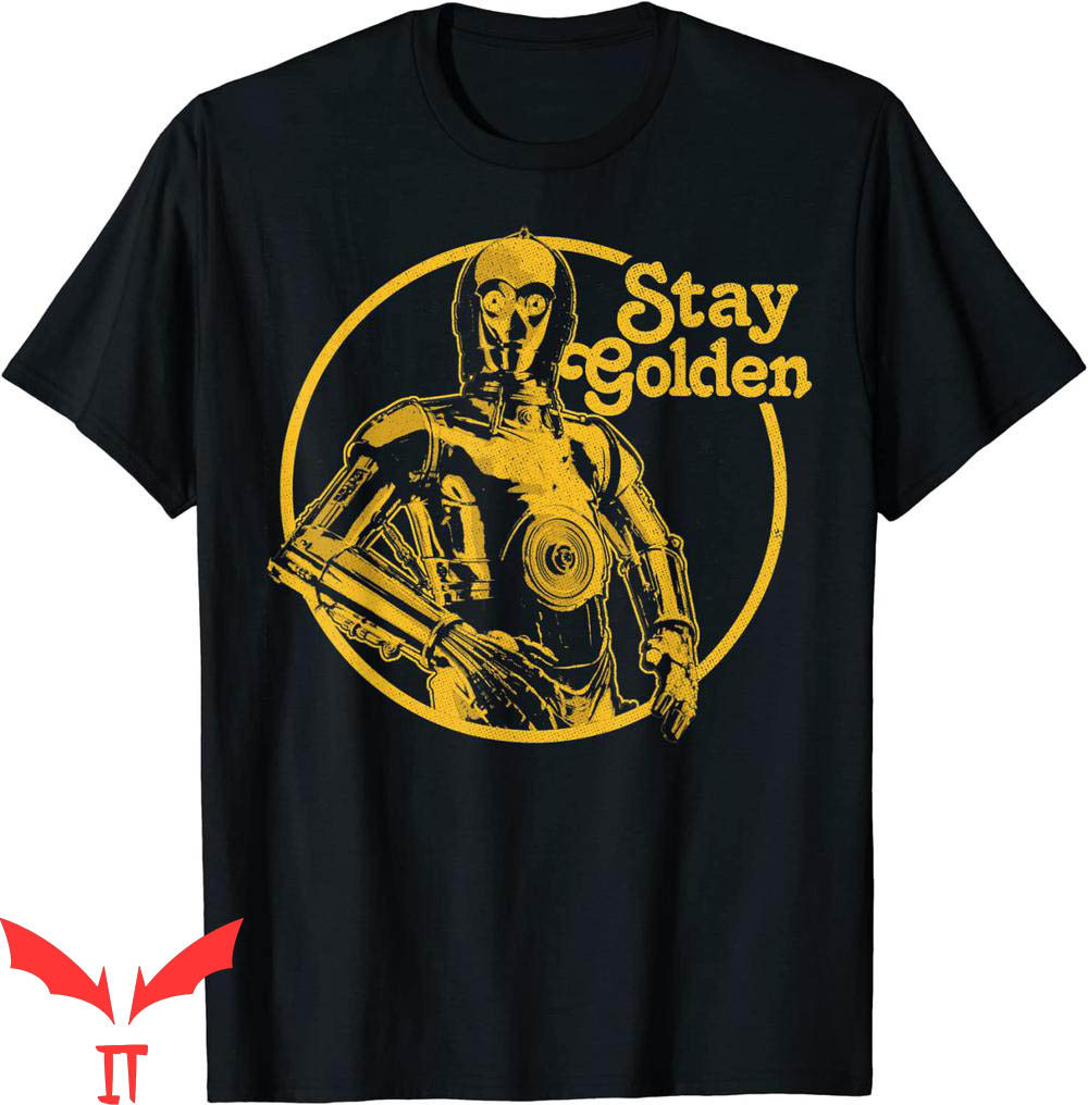 Golden Yellow T-Shirt Star Wars C-3PO Stay Golden Tee Golden Yellow T-Shirt Star Wars C-3PO Stay Golden Tee