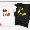 Harry Potter Couple T-Shirt His Catch Her Keeper Couples Tee