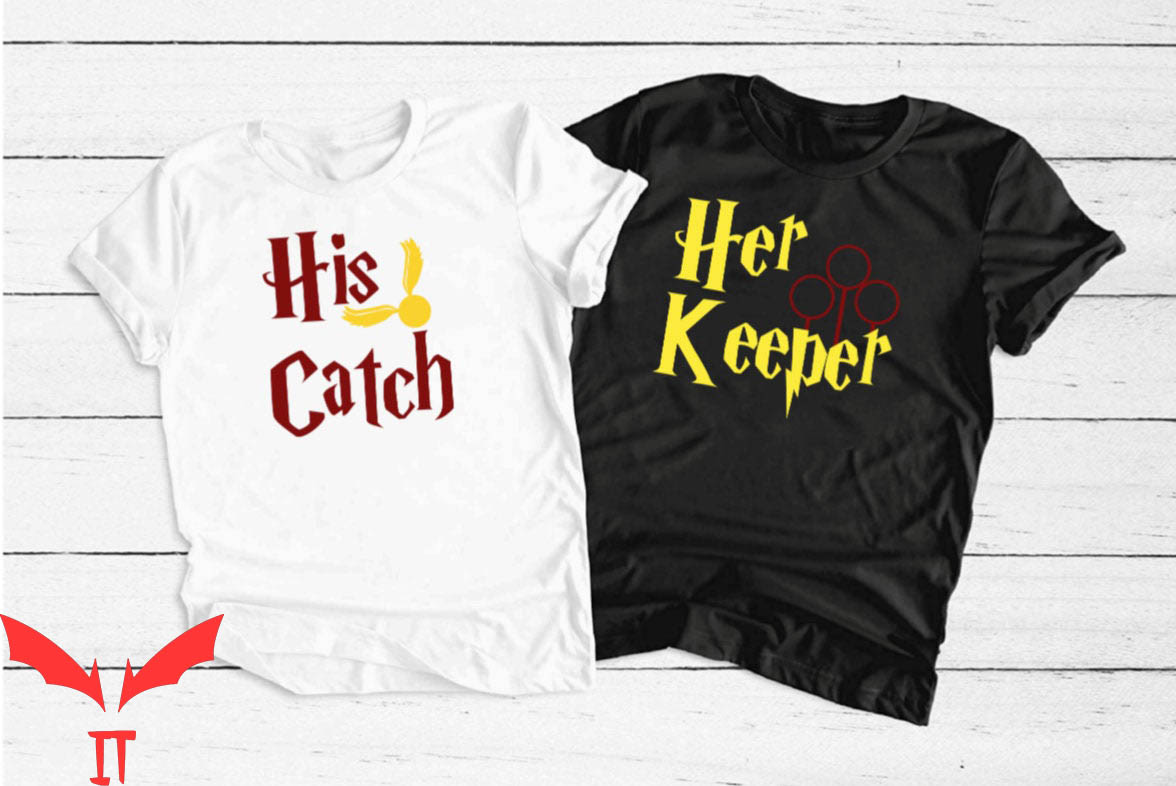 Harry Potter Couple T-Shirt His Catch Her Keeper Couples Tee