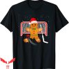 Hockey Goalie T-Shirt Funny Christmas Gingerbread Man Goalie