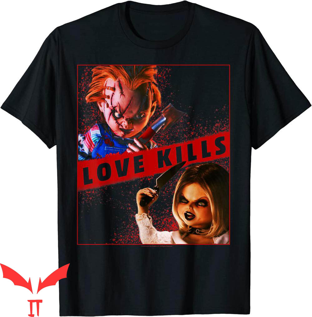 Love Kills T-Shirt Child's Play Chucky And Tiffany Tee Love Kills T-Shirt Child's Play Chucky And Tiffany Tee