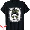 Mom T-Shirt Messy Hair Bun Mom Life Camouflage Mother’s Day