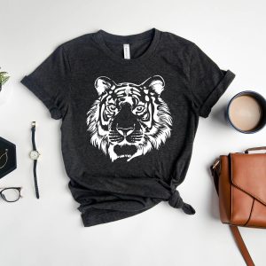 Mustard Tiger T-Shirt Tiger Face Wild Animal Trendy Tee