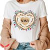 Nana With Grandkids Names T-Shirt Nana Heart Pieces Flowers