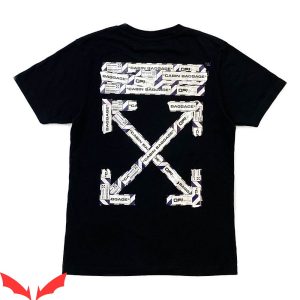 Off White Tape T-Shirt Airport Tape Classic Logo Trendy