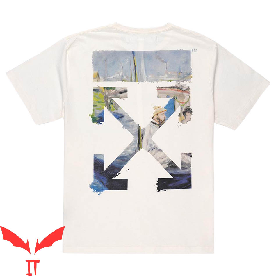 Off White Tape T-Shirt Art Arrows Classic Logo Cool Tee Off White Tape T-Shirt Art Arrows Classic Logo Cool Tee