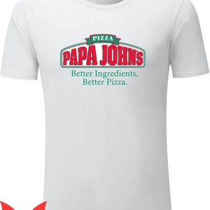 Papa John's T-Shirt Funny Pizza Restaurant Logo Trendy Tee