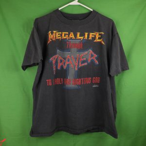 Slayer Vintage T-Shirt Vintage 80s Megalife Through Prayer