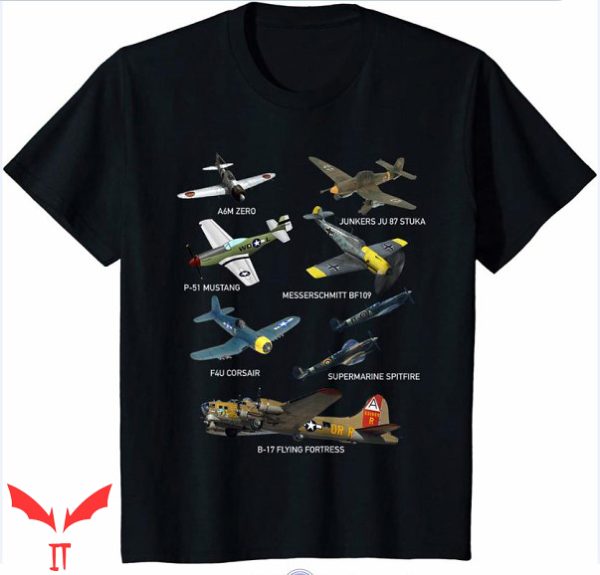 Spitfire T Shirt WW2 Planes Warbirds P51 Messerschmitt T Shirt