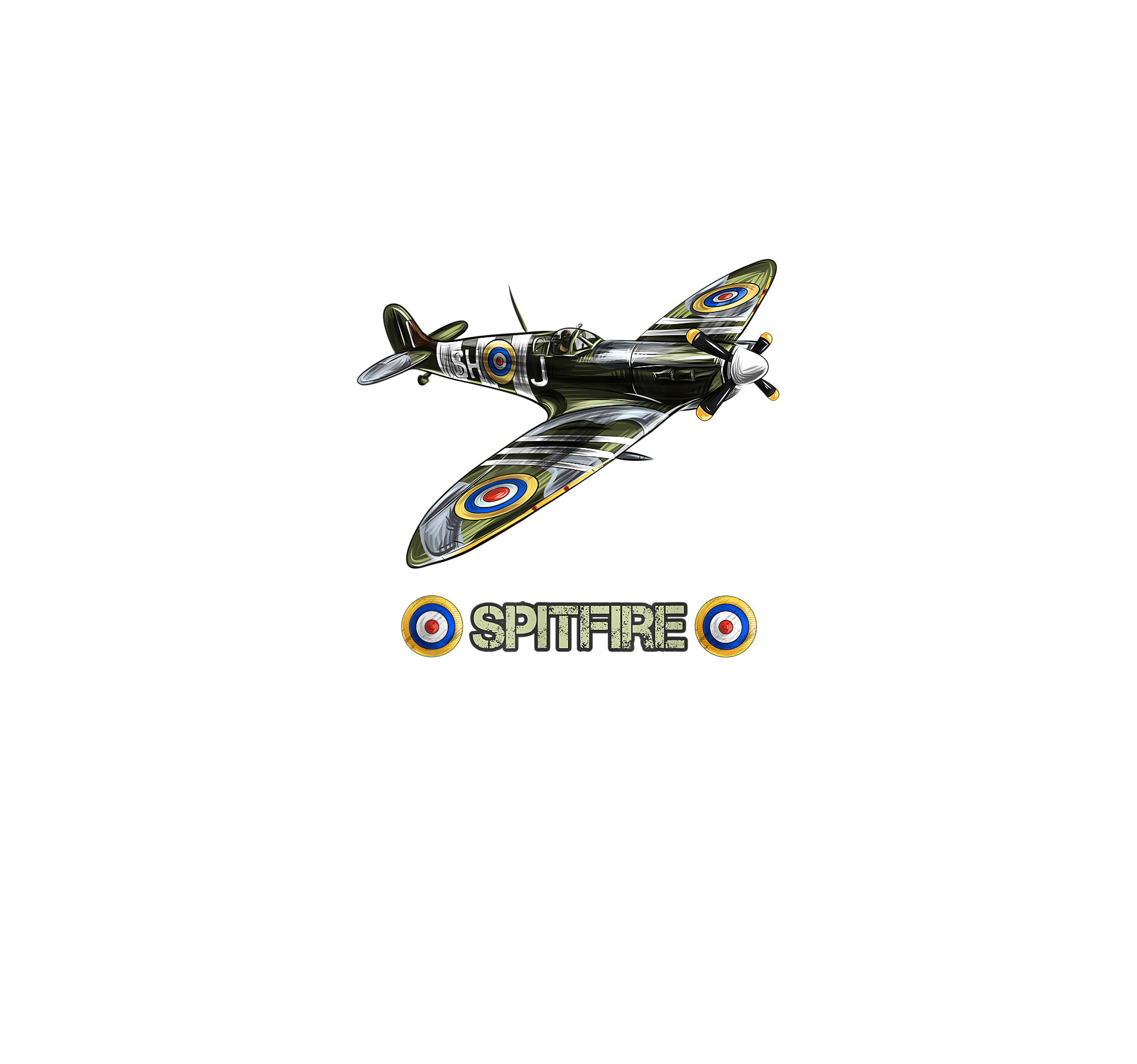 Spitfire T Shirt WW2 Supermarine British Fighter Shirt Spitfire T Shirt WW2 Supermarine British Fighter Shirt