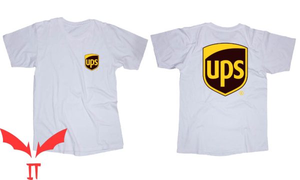 Ups T-Shirt Front And Back Delivery Service Logo Funny Tee