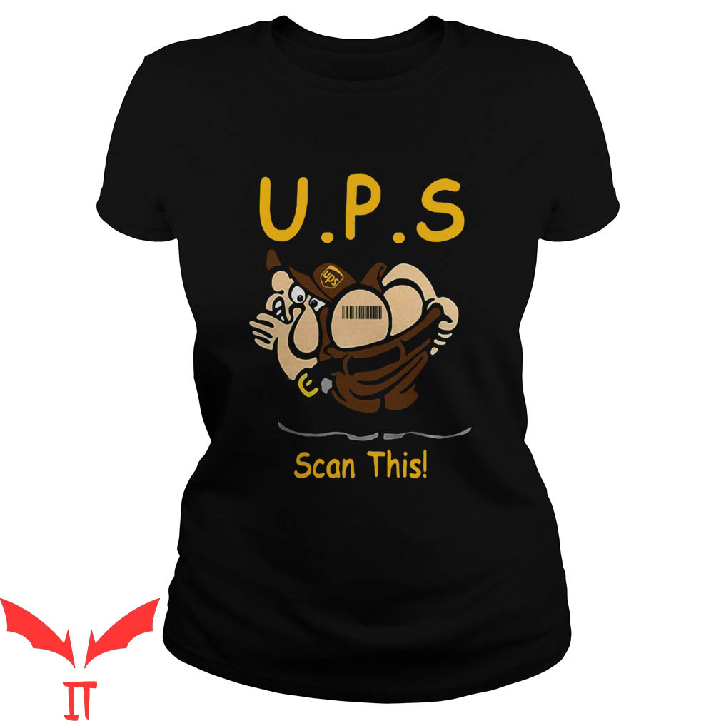 Ups T-Shirt Scan This Funny Delivery Service Trendy Tee