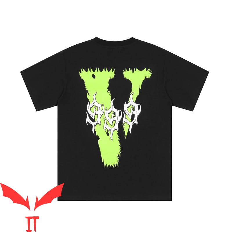 Vlone Green T-Shirt Fighting Demons 999 Hip Hop V Letter