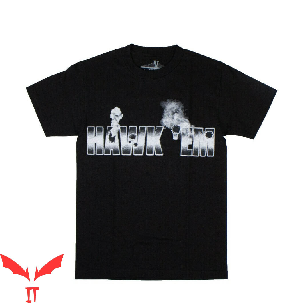 Vlone Pop Smoke T-Shirt Hawk 'Em Big V Front And Back