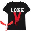 Vlone Red And Black T-Shirt Hip Hop V Letter Cool Tee