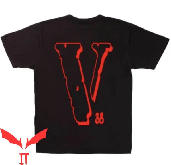 Vlone Red And Black T-Shirt Hip Hop V Letter Street Style