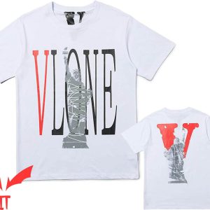 Vlone Red And Black T-Shirt V Fashion Hip Hop Cool Tee