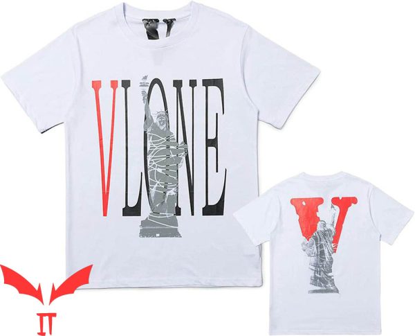 Vlone Red And Black T-Shirt V Fashion Hip Hop Cool Tee