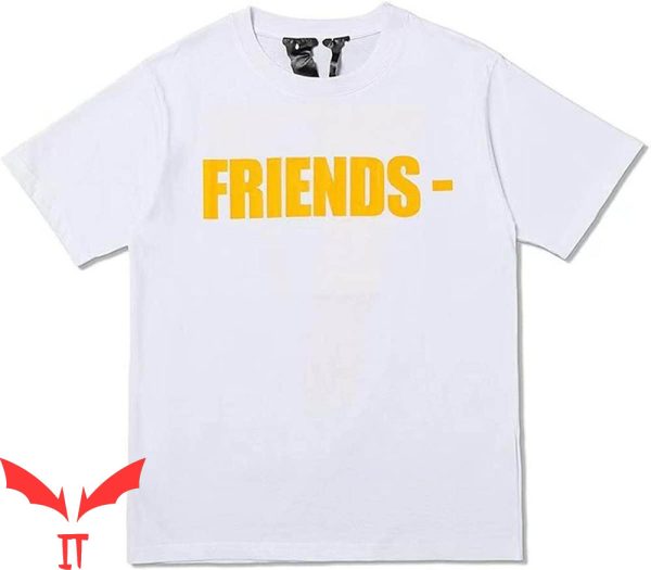 Yellow Vlone T-Shirt Big V Friends Fashion Hip Hop Trendy