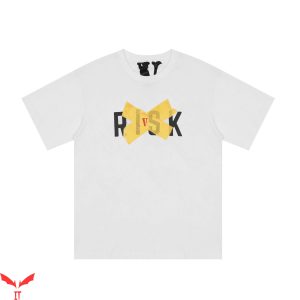 Yellow Vlone T-Shirt Caution Tape Risk V Front And Back