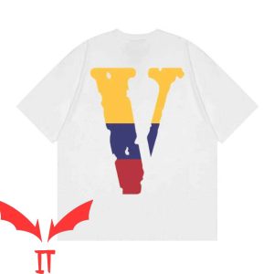 Yellow Vlone T Shirt Friends Hip Hop V Letter Causual Tee 2