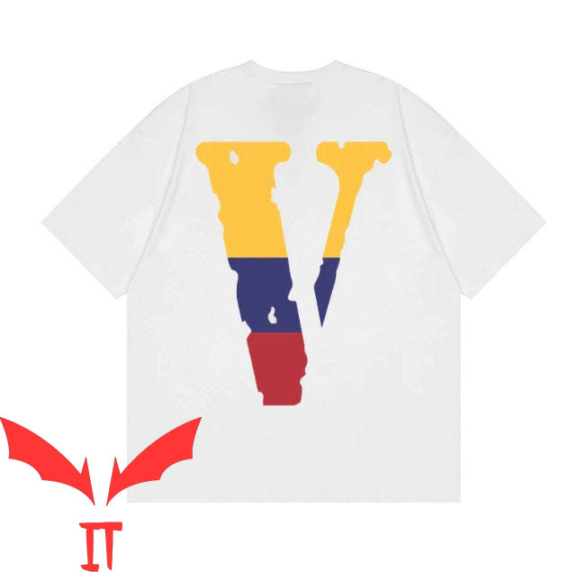 Yellow Vlone T-Shirt Friends Hip Hop V Letter Causual Tee