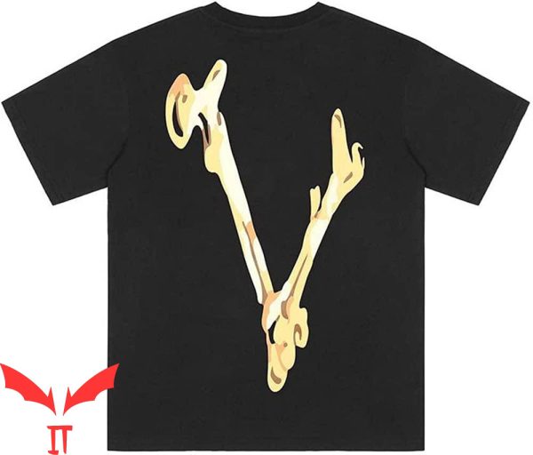 Yellow Vlone T-Shirt V Letter Skull Front And Back Tee
