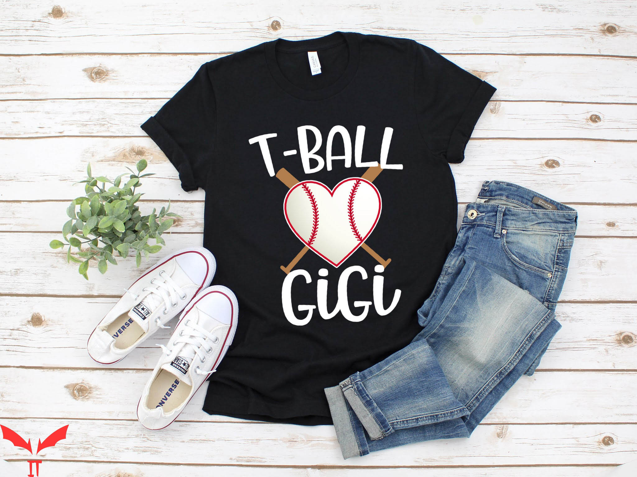 Ball In T-Shirt Gigi Baseball Cute Game Trendy Sporty Tee Ball In T-Shirt Gigi Baseball Cute Game Trendy Sporty Tee