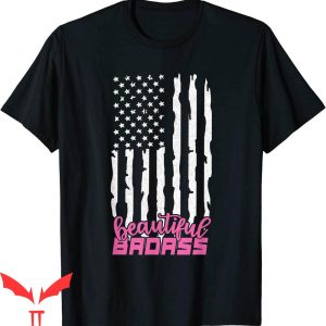 Beautiful Badass T-Shirt American Flag USA Womens Empower