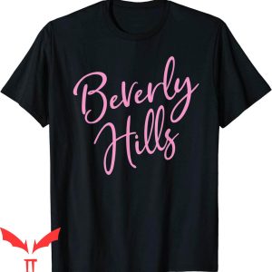Beverly Hills T-Shirt California CA Script Pink Text Tee