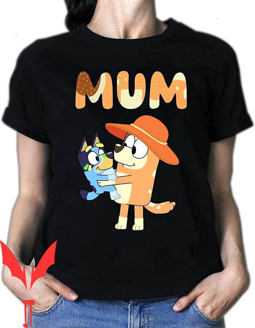 Bluey Mom T-Shirt For Multicoloured Option Bluey Mom T-Shirt For Multicoloured Option