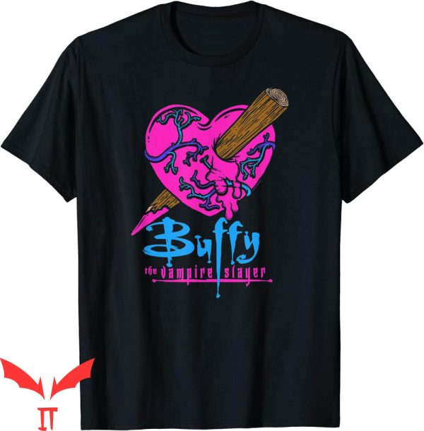 Buffy Slayer T-Shirt Colorful Staked Heart Vintage Tee