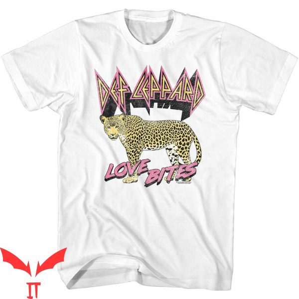 Def Leppard Love Bites T-Shirt Leopard Band Concert Music