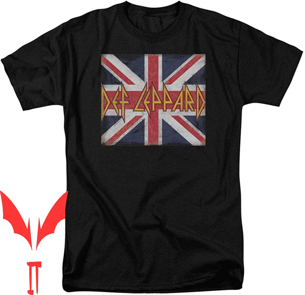 Def Leppard T-Shirt Popfunk Classic Logo Union Jack Rock Def Leppard T-Shirt Popfunk Classic Logo Union Jack Rock