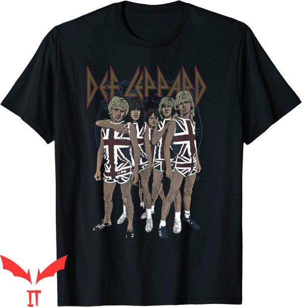 Def Leppard Union Jack T-Shirt 80s Heavy Hair Metal Band