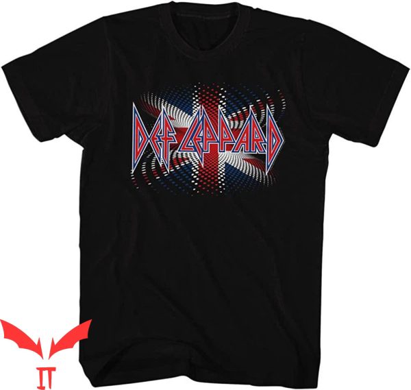Def Leppard Union Jack T-Shirt 80s Heavy Hair Metal Band Tee